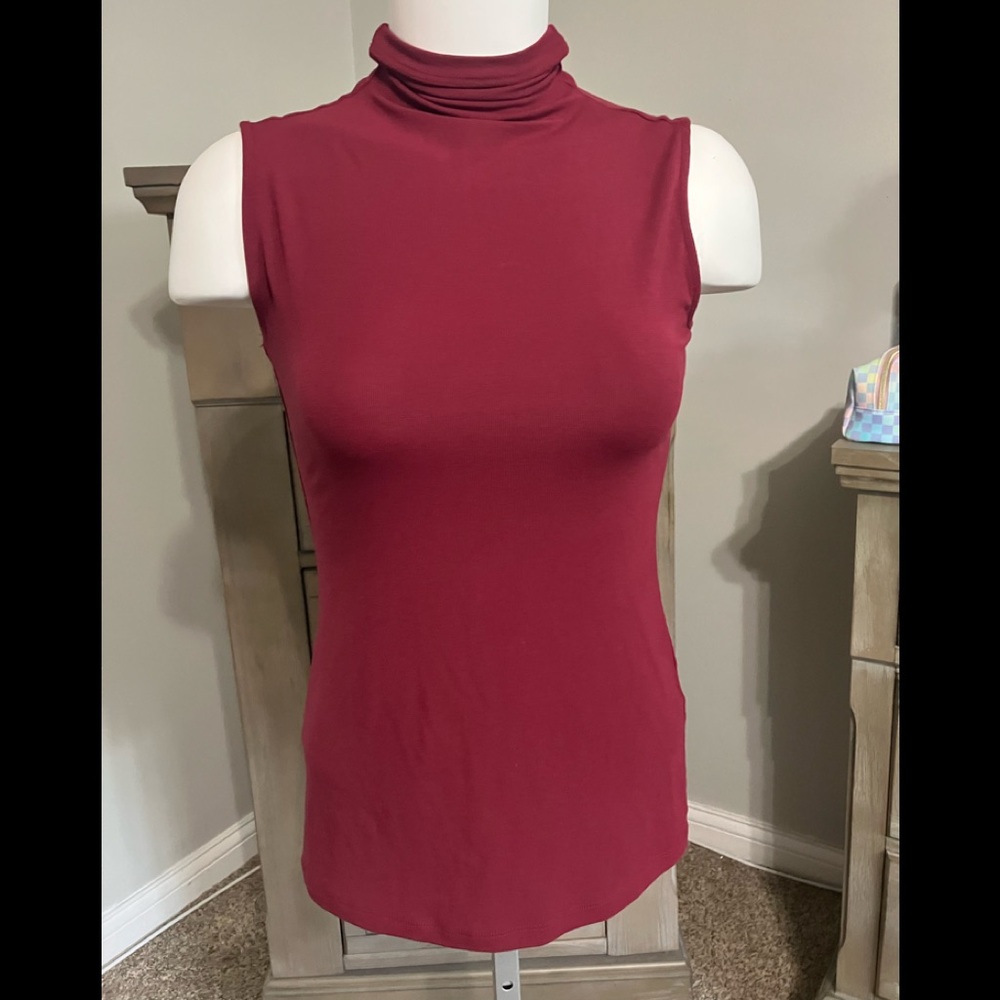 Womens Sleeveless Mock Turtleneck Fitted Underscrubs Soft Stretchy Layer Tee Top